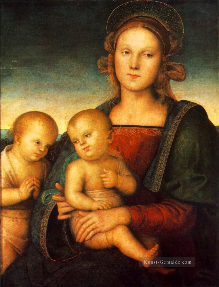 Madonna mit Kind und Little St John 1497 Renaissance Pietro Perugino Ölgemälde